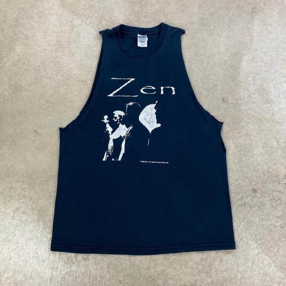 Vintage Zen Band Shirt Size Large Back 2005 Peruvian Alternative Rock Cut Off